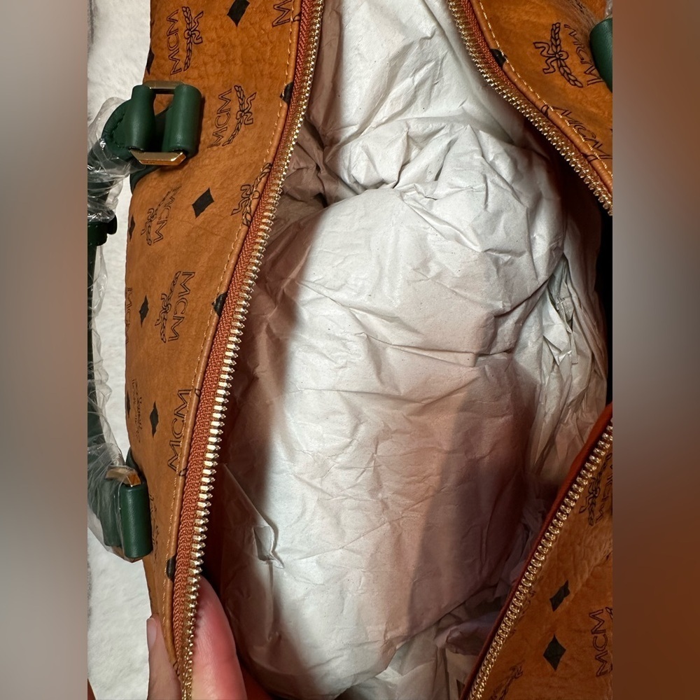 MCM Cognac and Forest Green Duffel Bag - Picture 12 of 17